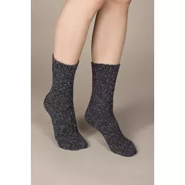 Носки KSOX шерстяные в крапинку с косичками темно-серого цвета (One Size)