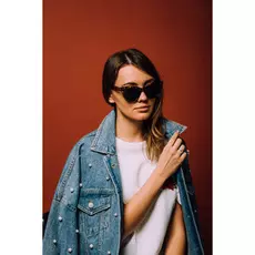 Очки 7369 в леопардовой оправе с черным стеклом (One Size)