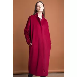 Пальто Черешня Classic из шерсти и вискозы бургунди (38-40)