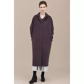 Пальто Черешня шерстяное объемный кокон сиреневый (38-42)