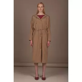 Плащ Черешня с капюшоном песочного цвета (40-46)