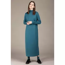 Платье-бадлон Черешня из модала цвета морской волны с разрезом (42-44)
