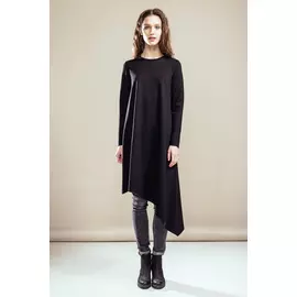 Платье Черешня "Basic" с асимметричным подолом черное (40-44)