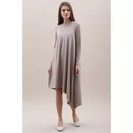 Платье Черешня "Basic" с асимметричным подолом цвета какао (38-42)