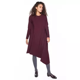 Платье Черешня "Basic" с асимметричным подолом винное (38-42)