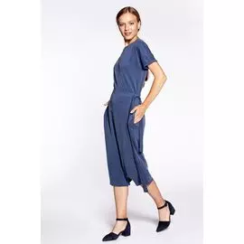 Платье Черешня из модала с запахом на талии светло-синего цвета (40-44)