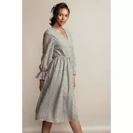 Платье Черешня кружевное мятного цвета с запахом на груди (38-40)