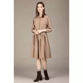 Платье Черешня "Студентка" миндальное с воротником-стойкой (40-44)