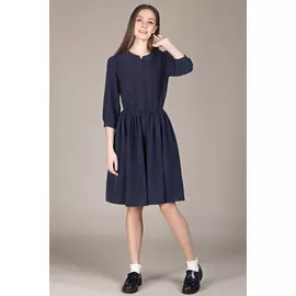 Платье Черешня "Студентка" темно-синее с воротником-стойкой (40-44)