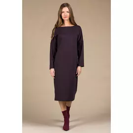Платье MAYBE плотный трикотаж фиалка с длинным рукавом (42-44)