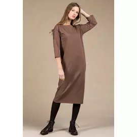 Платье MAYBE плотный трикотаж карамель (42-44)