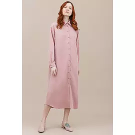 Платье-рубашка Черешня однотонное розовое (42-46)