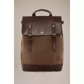 Рюкзак Черешня текстильный коричневого цвета с гладкой кожей (One Size)