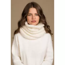 Шарф-снуд NIKHATS "Deliz" большой белый (One Size)