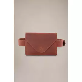 Сумка Черешня на пояс с широким ремнем из кожи с винтаж-эффектом виски (One Size)