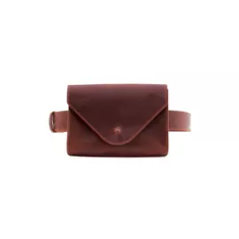 Сумка Черешня на пояс с широким ремнем цвета бурбона (One Size)