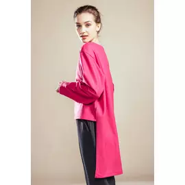 Топ Черешня асимметричный из фланели цвета фуксии (40-46)