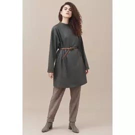 Топ Черешня удлинённый шерстяной со стойкой светло-зелёного цвета (40-46)