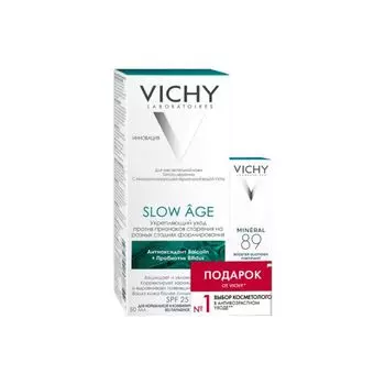 Набор Vichy SLOW ÂGE Крем-флюид + миниатюра MINÉRAL 89 Гель-сыворотка в подарок
