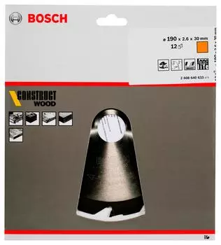 Диск пильный твердосплавный Bosch Ф190х30мм 12зуб. (2608640633)
