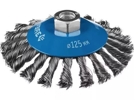 Кордщетка ЗУБР тарелка 125мм для УШМ витая сталь (35269-125_z02)