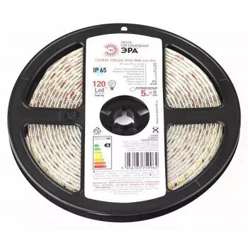 Лента светодиодная ЭРА Ls2835-120led-ip65-ww-eco-5m Б0035600
