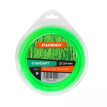 Леска для триммеров Patriot 240-90-3 standart d 2.4мм l 90м