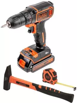 Набор Black &amp; decker Дрель-шуруповерт bdcdc18k +Набор bdht9-30092