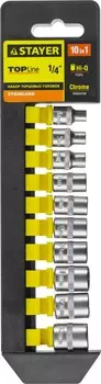Набор головок Stayer S 1/4'' (27758-h10)