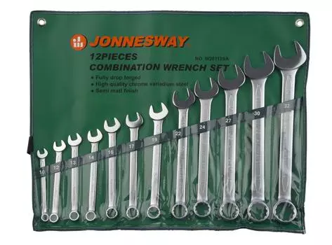 Набор комбинированных гаечных ключей в чехле, 12 шт. Jonnesway W26112sa (10 - 32 мм)