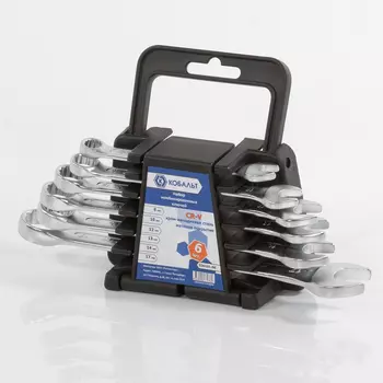 Набор комбинированных гаечных ключей в держателе, 6 шт. КОБАЛЬТ 020101-06 (8 - 17 мм)