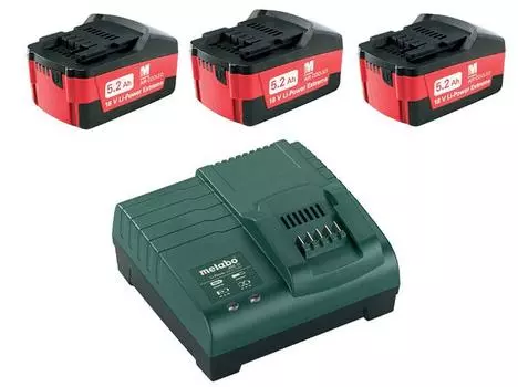 Набор Metabo 18В 5.2Ач li-ion (basic set 5.2 x3 685048000)