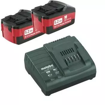 Набор Metabo 18В 5.2Ач li-ion (basic set 5.2 x2 685051000)