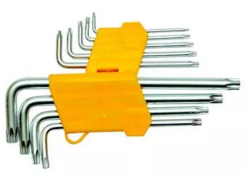 Набор шестигранных ключей (звездочка torx) угловых, 9 шт Skrab 44715