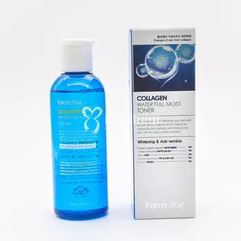 Антивозрастной тонер с коллагеном FARMSTAY COLLAGEN WATER FULL MOIST TONER WHITENING &amp; ANTI-WRINKLE 200ml