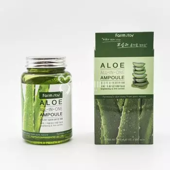 Многофункциональная ампульная сыворотка с экстрактом алоэ FARMSTAY ALOE ALL-IN-ONE AMPOULE 250ml