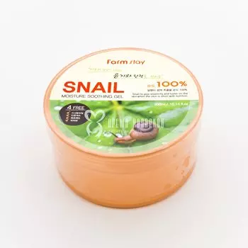 Многофункциональный успокаивающий гель с экстрактом улитки FARMSTAY MOISTURE SOOTHING GEL SNAIL 100% 300ml