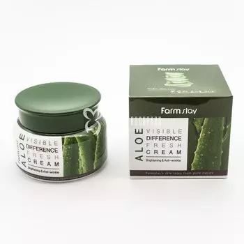 Освежающий крем с алоэ вера FARMSTAY VISIBLE DIFFERENCE ALOE FRESH CREAM 100g