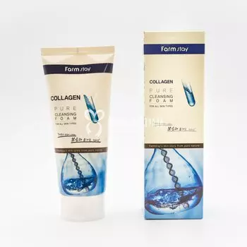 Пенка для умывания на основе коллагена FARMSTAY COLLAGEN PURE CLEANSING PORE 180ml