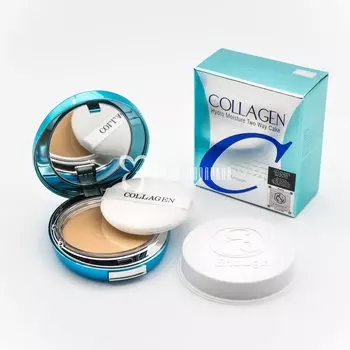 Пудра на основе коллагена 21 тон со сменным блоком ENOUGH COLLAGEN HYDRO MOISTURE TWO WAY CAKE SPF25/PA++ 1шт