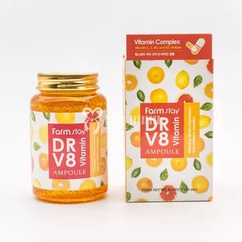 Сыворотка многофункциональная ампульная с витаминным комплексом FARMSTAY DR-V8 Vitamin Ampoule 250ml