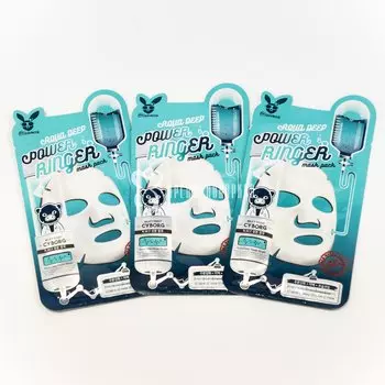 Тканевая маска для лица с гиалуроновой кислотой ELIZAVECCA DEEP POWER RINGER MASK PACK 28гр
