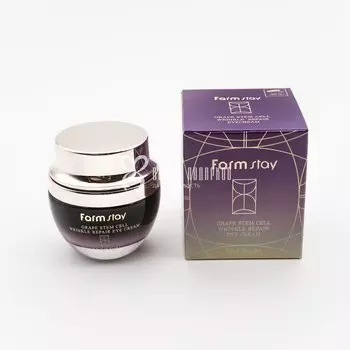 Восстанавливающий крем для кожи вокруг глаз с фито-стволовыми клетками винограда FARMSTAY GRAPE STEM CELL WRINKLE REPAIR EYE CREAM 50ml