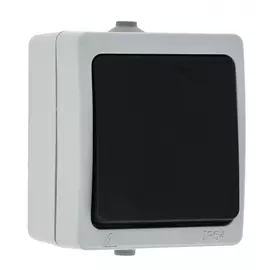 1-клавишный выключатель ekf венеция 10а, ip54, серый sqevv10-021-30-54