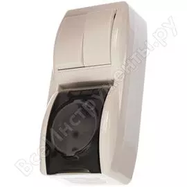 Двухклавишный выключатель и розетка Lezard NATA 710-0200-173