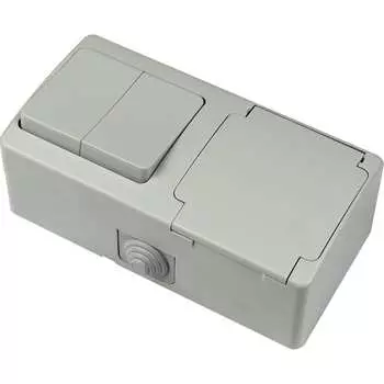 2-клавишный блок выключатель/розетка GUNSAN