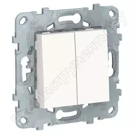 2-клавишный переключатель schneider electric unica new 2хсх.6 10ax 250в белый nu521318