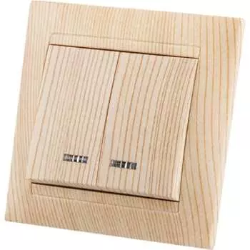 2-клавишный выключатель с подсветкой TDM ELECTRIC Лама SQ1815-0305