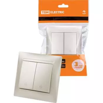 2-клавишный выключатель TDM ELECTRIC Лама SQ1815-0807