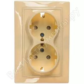 Двухместная розетка IEK РСш12-3-ККм КВАРТА ERK21-K33-16-DM